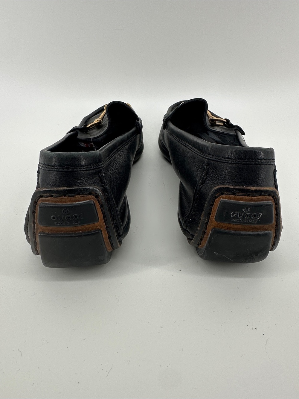 Vintage Gucci Black Leather Horsebit Loafers with Gold Hardware Women’s sz 11B - Picture 7 of 12